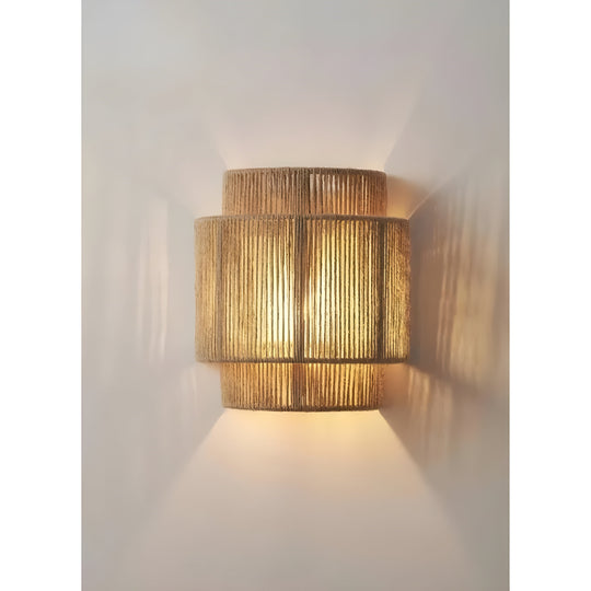 Contemporary Rattan Woven Wall Lamp