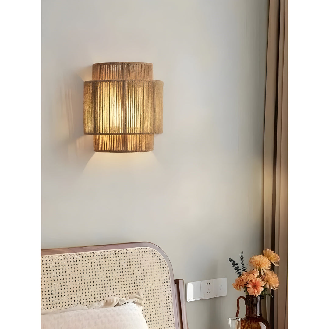 Contemporary Rattan Woven Wall Lamp