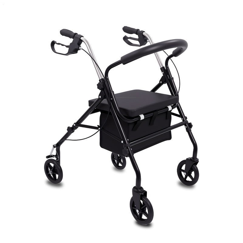 Folding Lightweight Rollator Walker with Seat and Brakes