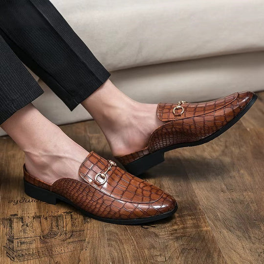Crocodile-Style Dress Loafers