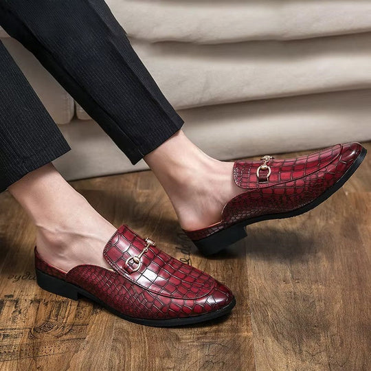 Crocodile-Style Dress Loafers