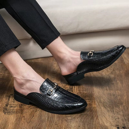 Crocodile-Style Dress Loafers