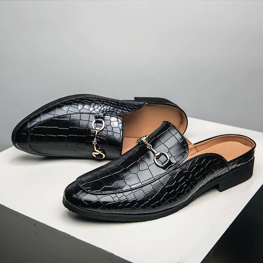 Crocodile-Style Dress Loafers