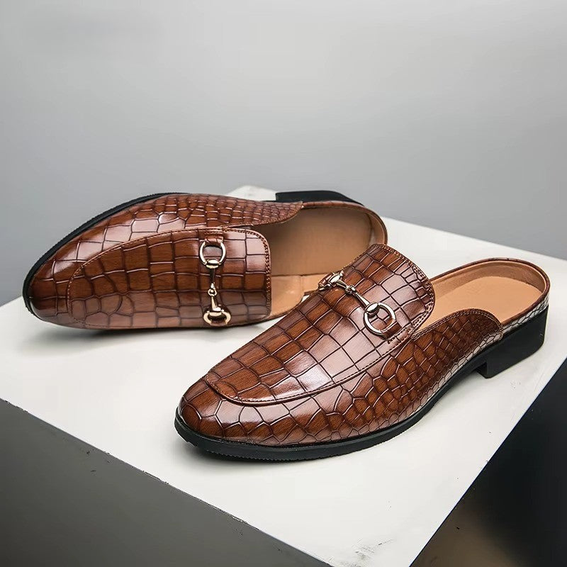Crocodile-Style Dress Loafers