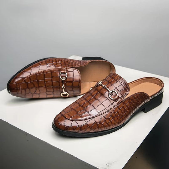 Crocodile-Style Dress Loafers