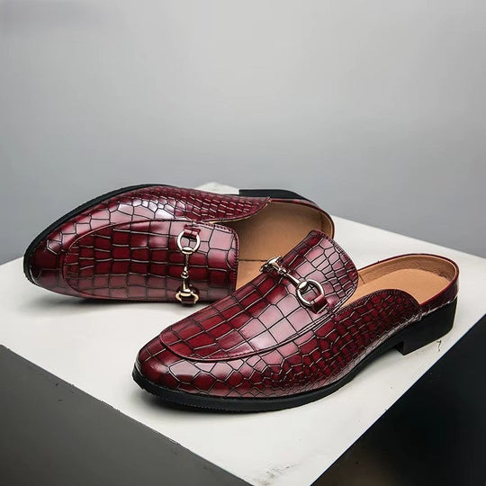 Crocodile-Style Dress Loafers