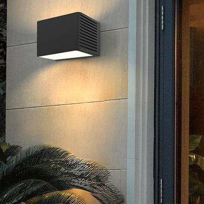 Modern Rectangle LED Waterproof Up and Down Outdoor Wall Lights Sconces