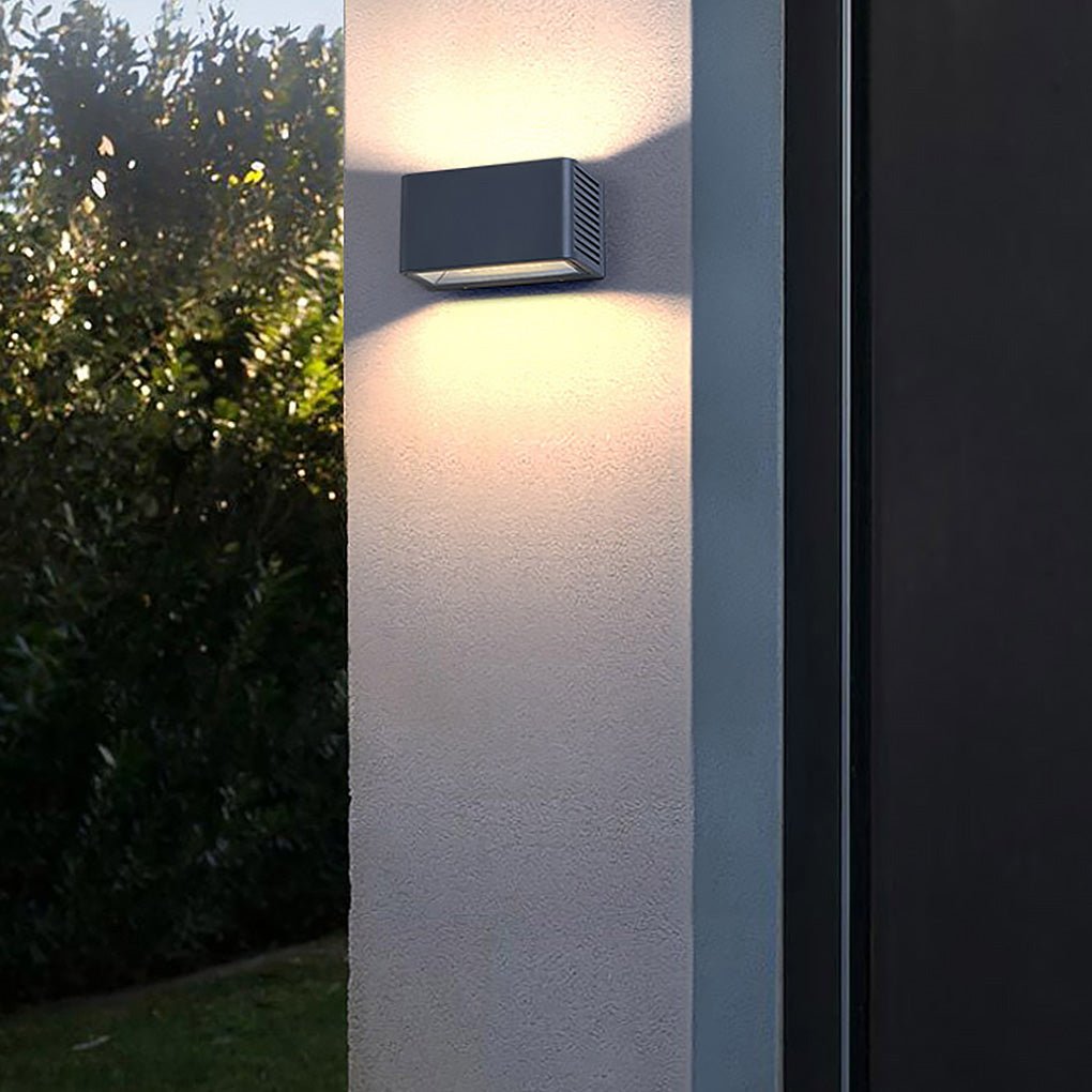 Modern Rectangle LED Waterproof Up and Down Outdoor Wall Lights Sconces