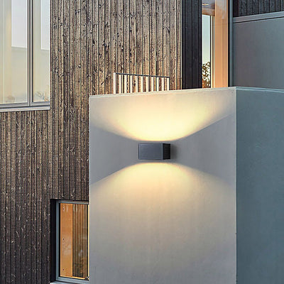 Modern Rectangle LED Waterproof Up and Down Outdoor Wall Lights Sconces