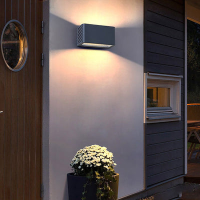 Modern Rectangle LED Waterproof Up and Down Outdoor Wall Lights Sconces