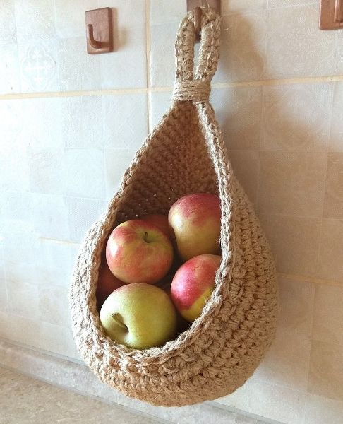Hanging Jute Wall Storage Baskets