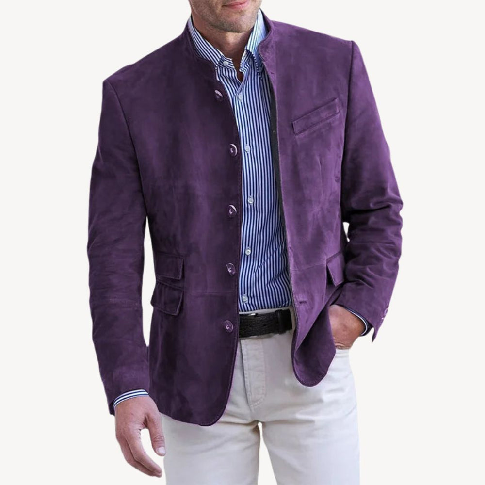 Suede Blazer Jacket Men