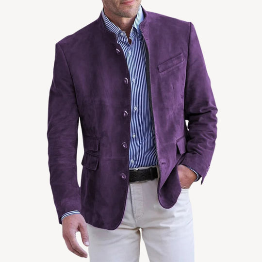 Suede Blazer Jacket Men