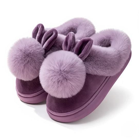 Bunny Ears Plush Slippers