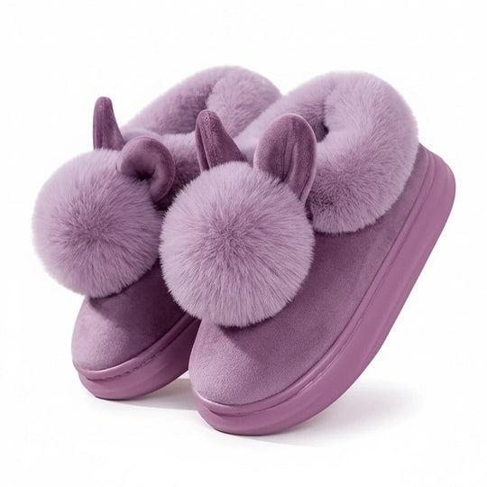 Bunny Ears Plush Slippers