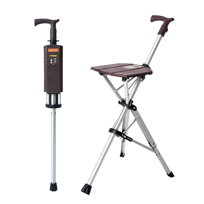 2-in-1 Folding Cane Chair for Seniors