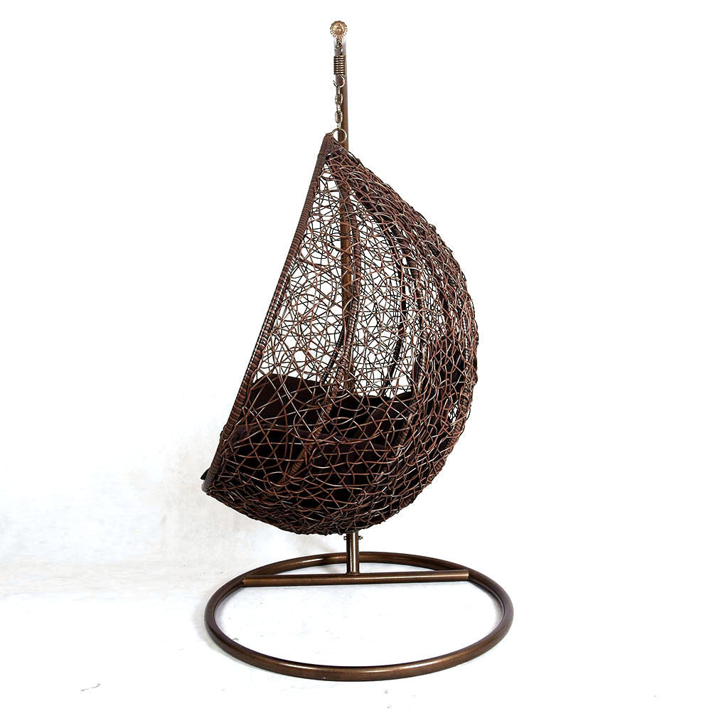 Luxury Rattan Swing Egg Chair with Premium Cushions