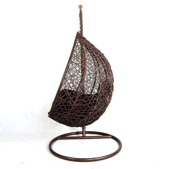 Luxury Rattan Swing Egg Chair with Premium Cushions