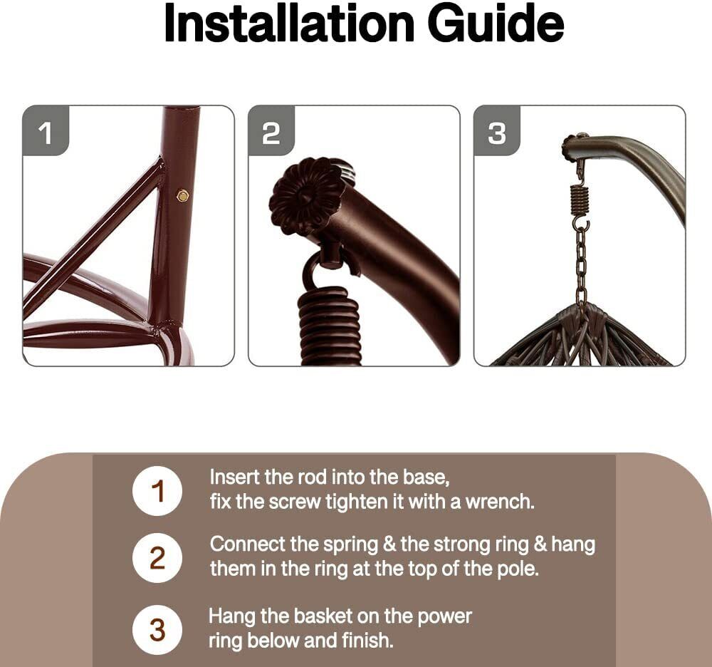 Luxury Rattan Swing Egg Chair with Premium Cushions