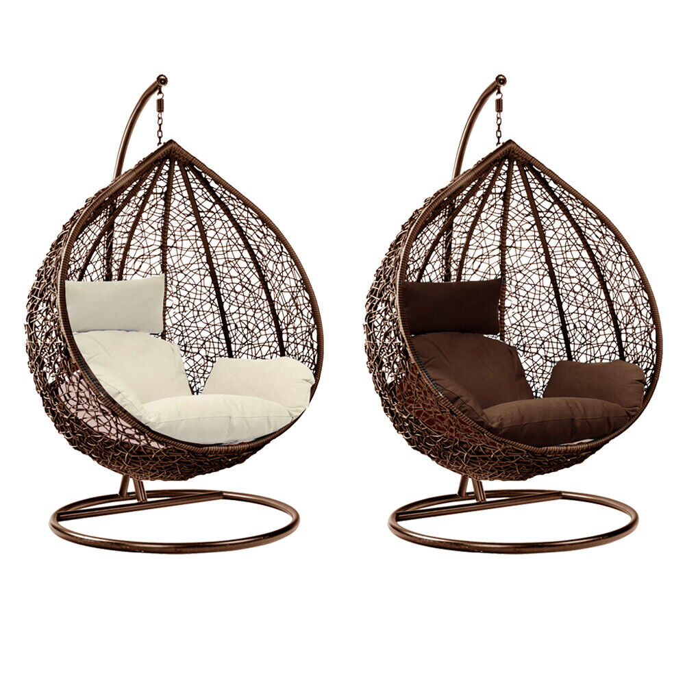 Luxury Rattan Swing Egg Chair with Premium Cushions