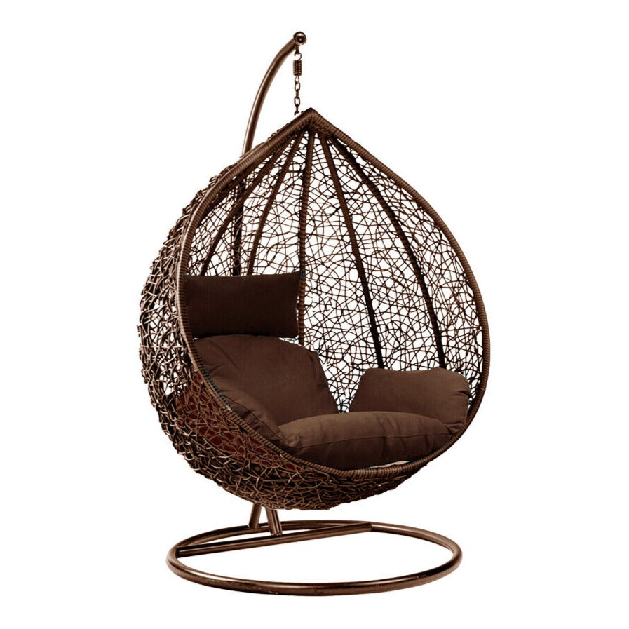 Luxury Rattan Swing Egg Chair with Premium Cushions