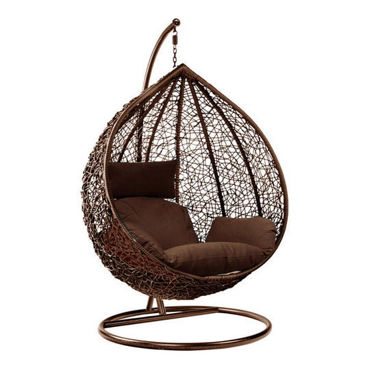 Luxury Rattan Swing Egg Chair with Premium Cushions