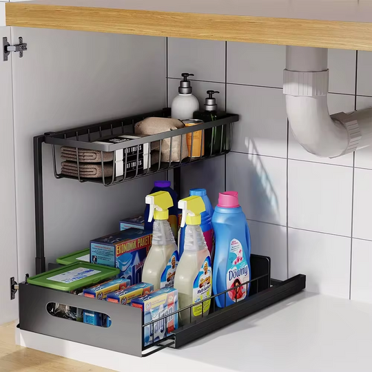 2 Tier Slide Out Under Sink Organizer for Kitchen