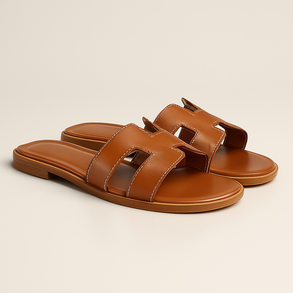 Flat Sandals with Cut Out Strap