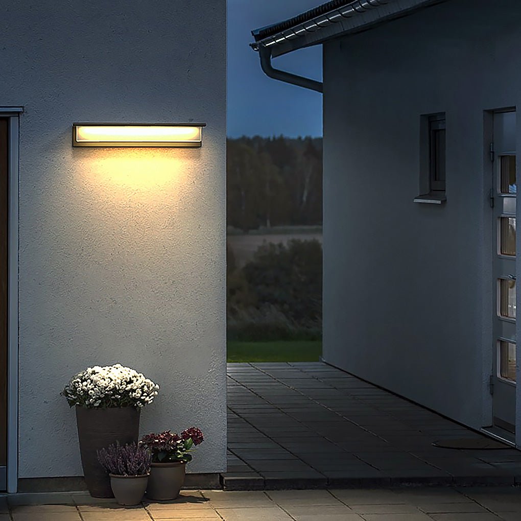 Solar Outdoor Waterproof Energy efficiency Long Strip LED Wall Light for Garden Villa