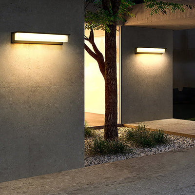 Solar Outdoor Waterproof Energy efficiency Long Strip LED Wall Light for Garden Villa