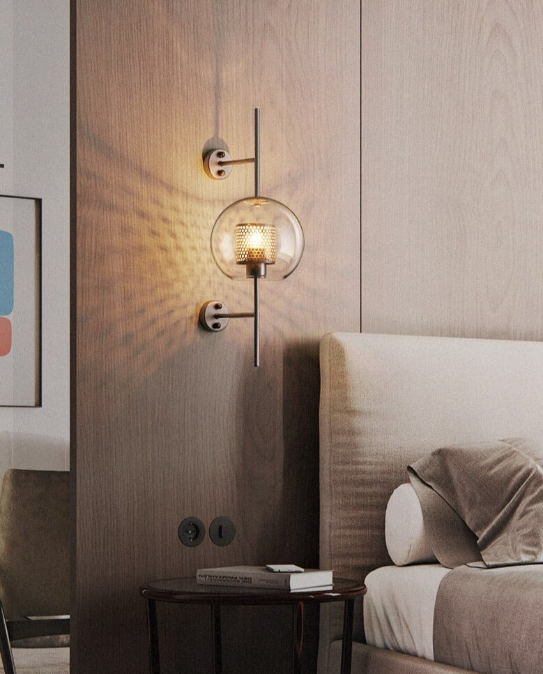 Modern Honeycomb Brass & Glass Wall Sconce