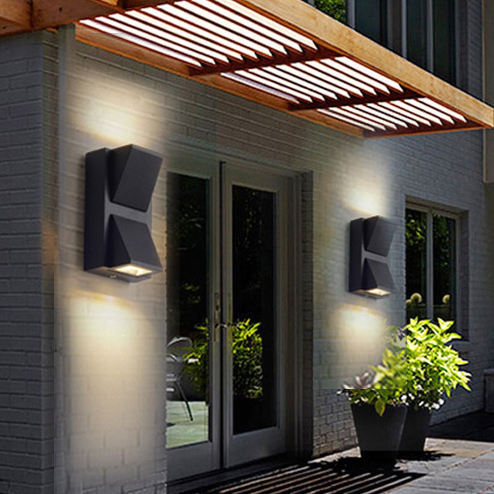 Modern Black Waterproof Up and Down Outdoor Wall Lights