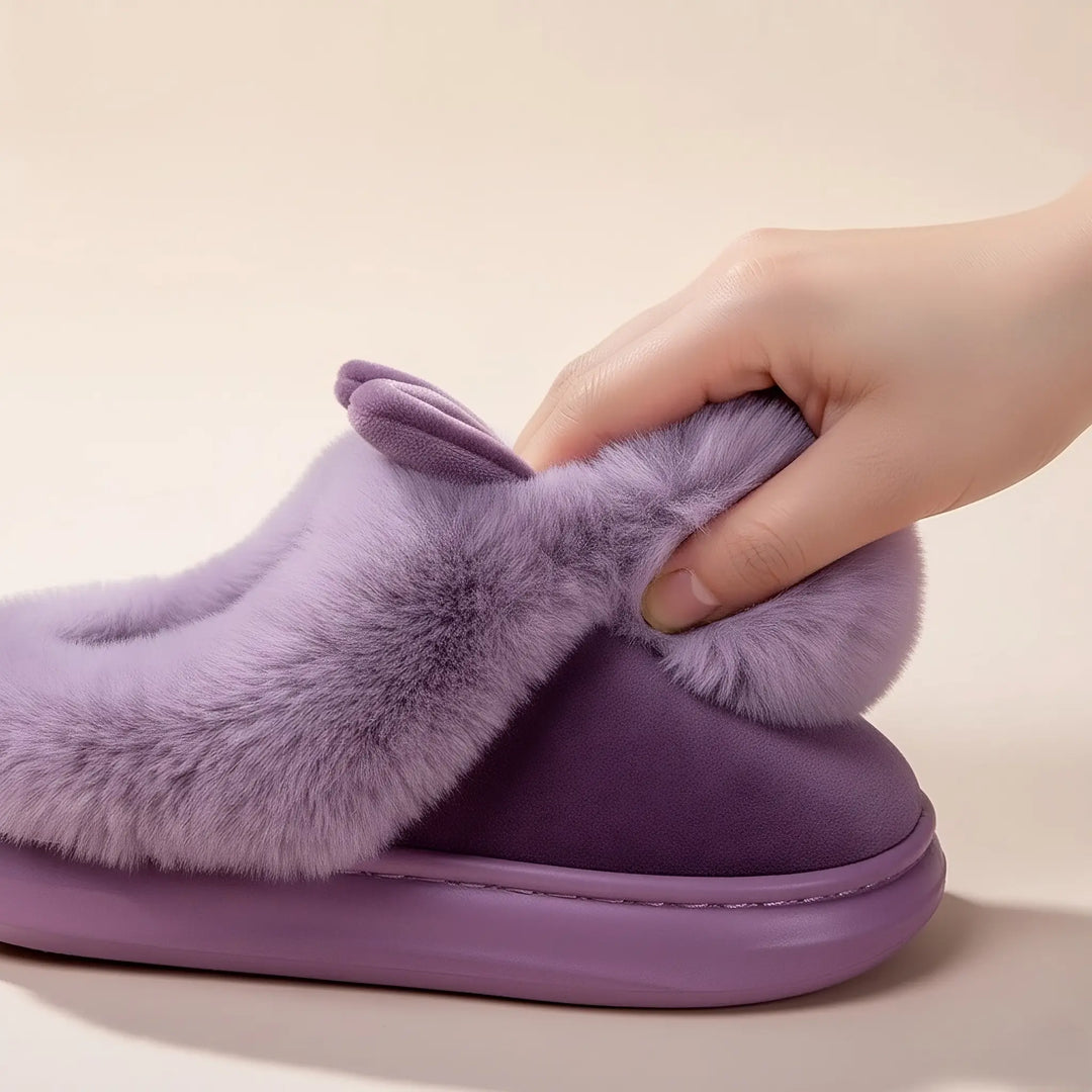 Bunny Ears Plush Slippers