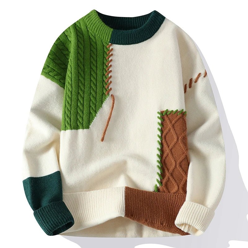 Men’s Patchwork Knit Sweater