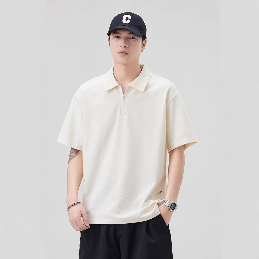 Men’s Casual Zip Polo Shirt
