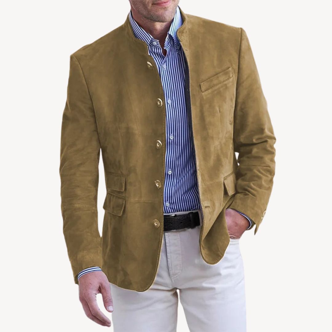 Suede Blazer Jacket Men