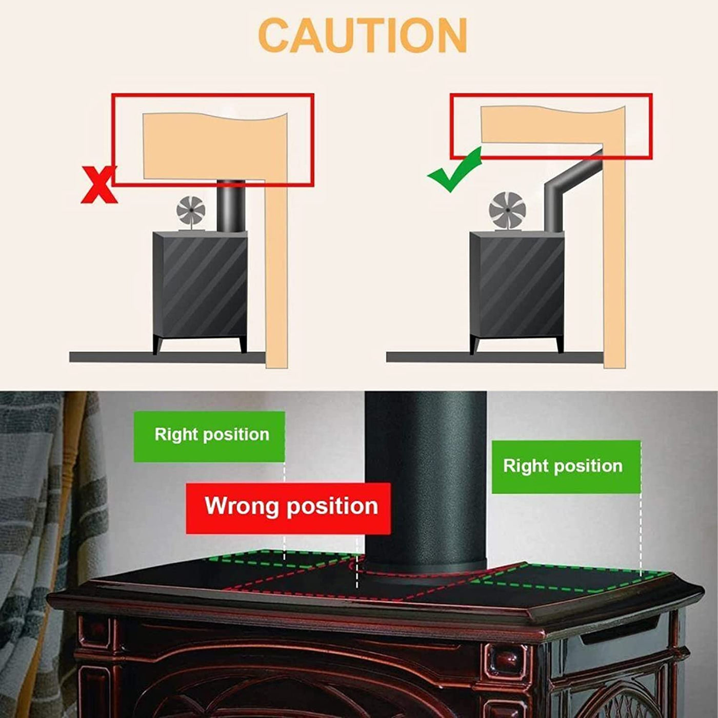 Heat-Powered Wood Burning Stove Fan