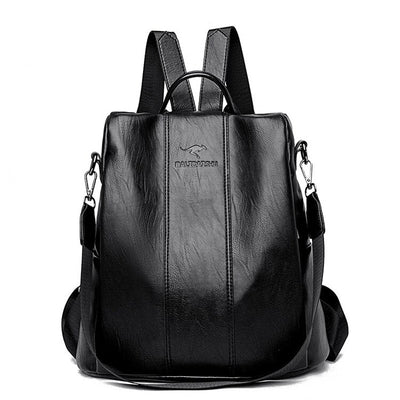 Anti-theft leather backpack women vintage shoulder bag - Getitt