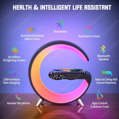 Multifunctional RGB Night Light Alarm Clock and Charging Station - Getitt