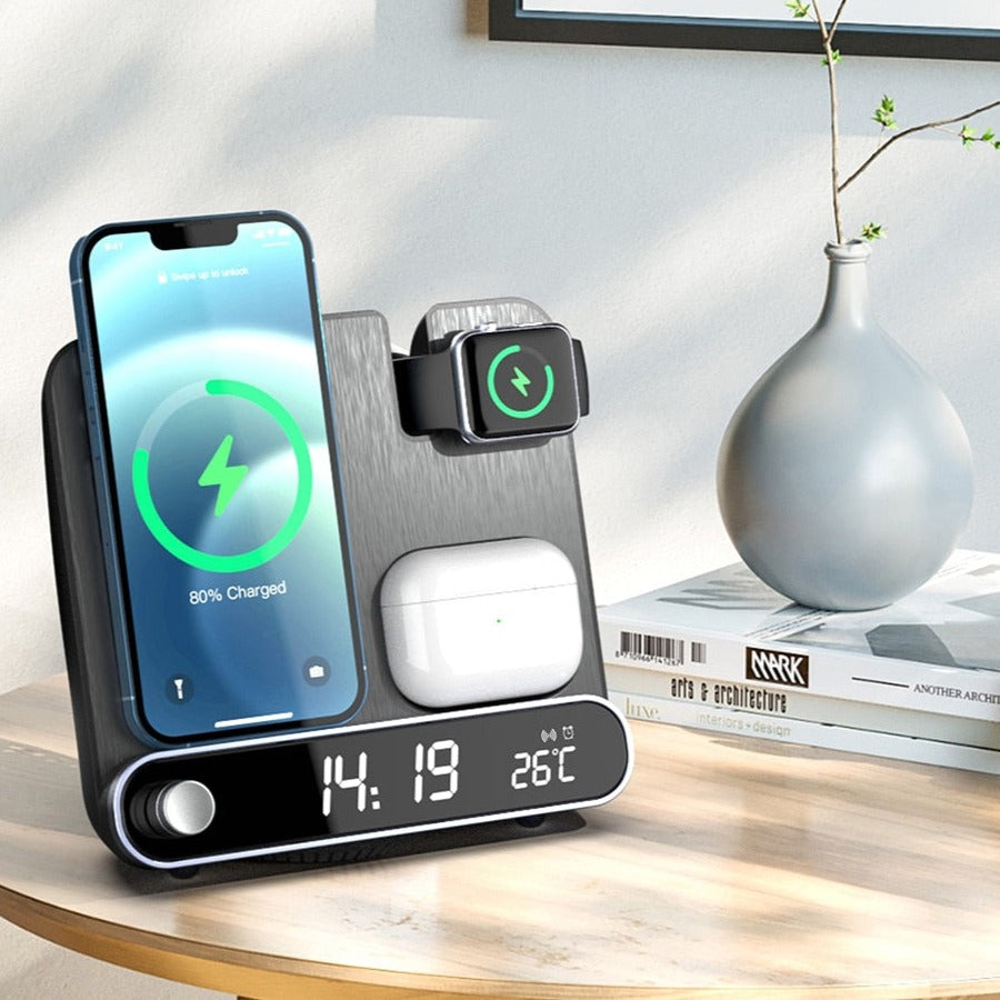 apple 3 in 1 wireless charger Alarm clock - Getitt